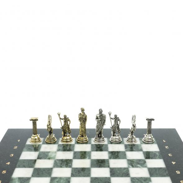 Шахматы &amp;quot;Подвиги Геракла&amp;quot; доска 28х28 см из мрамора и змеевика 128234