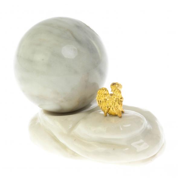 Композиция с шаром &amp;quot;Ангел и сердце&amp;quot; мрамор 128766