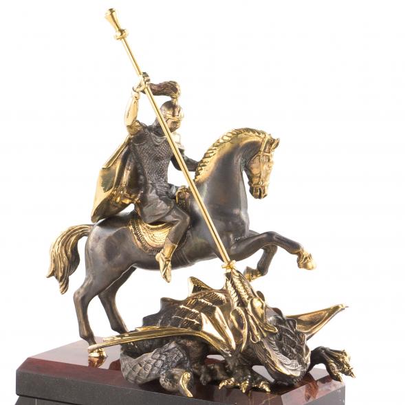 Настольный набор &amp;quot;Георгий Победоносец&amp;quot; из яшмы и бронзы 113709