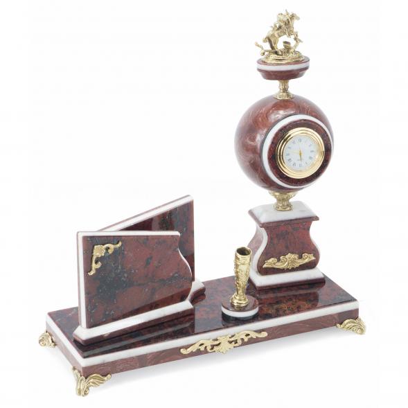 Офисный набор с визитницей &amp;quot;Георгий Победоносец&amp;quot; камень лемезит 118915