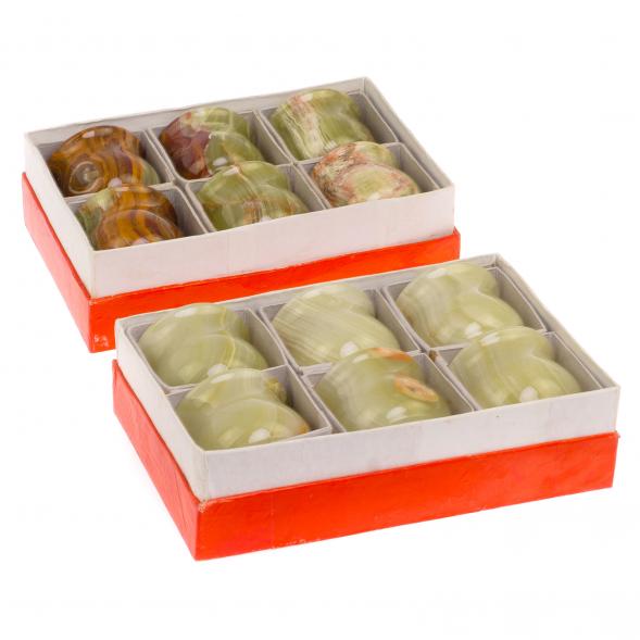 Набор стаканов из оникса 6 шт 6х6 см в коробке (2,5х2,5) 125226