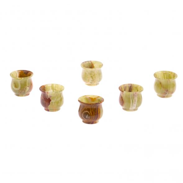 Набор стаканов из оникса 6 шт 6х6 см в коробке (2,5х2,5) 125226