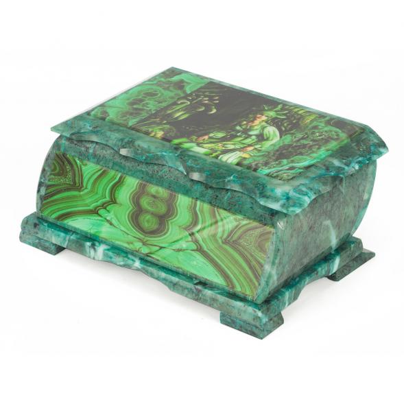Шкатулка Хозяйка медной горы с иллюстрацией под малахит н3 22х13х9 см 118783