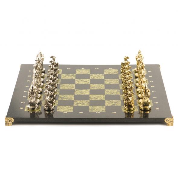 Шахматы &amp;quot;Средневековье&amp;quot; доска 44х44 см камень змеевик 119496