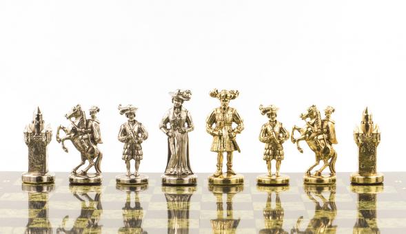 Шахматы &amp;quot;Средневековье&amp;quot; доска 44х44 см камень змеевик 119496