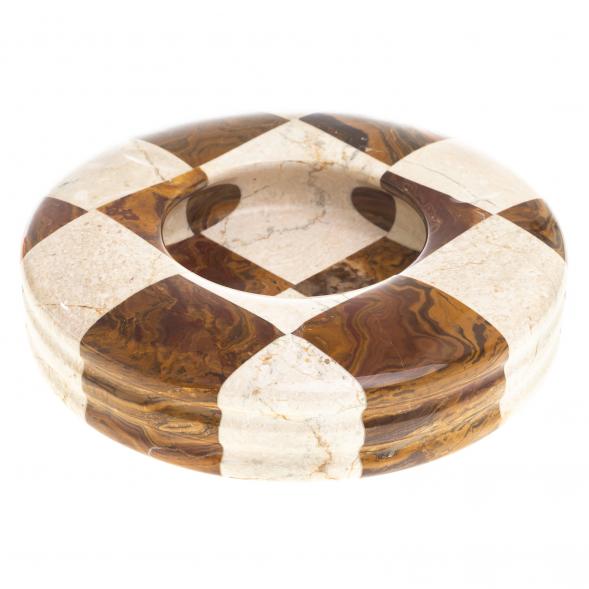 Пепельница &amp;quot;Шахматная&amp;quot; камень оникс, ракушечник 15,5х15,5х3,5 см (6) 123912