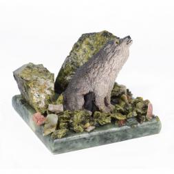 Сувенир "Волк воющий" змеевик