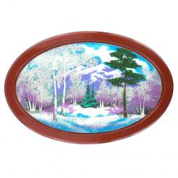 Панно овальное "Зима" 45х30 см