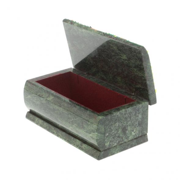 Шкатулка &amp;quot;Домик в летнем лесу&amp;quot; змеевик 15х7,5х6 см 127451