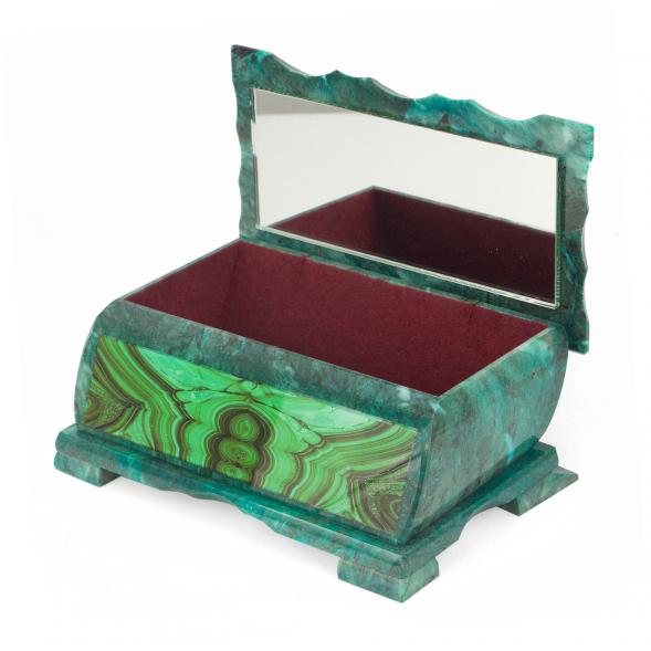 Шкатулка с иллюстрацией под малахит н3 22х13х9 см 118784