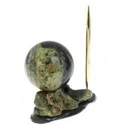 Композиция с шаром &amp;quot;Ящерица&amp;quot; с ручкой из змеевика