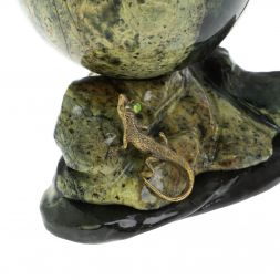 Композиция с шаром &amp;quot;Ящерица&amp;quot; с ручкой из змеевика