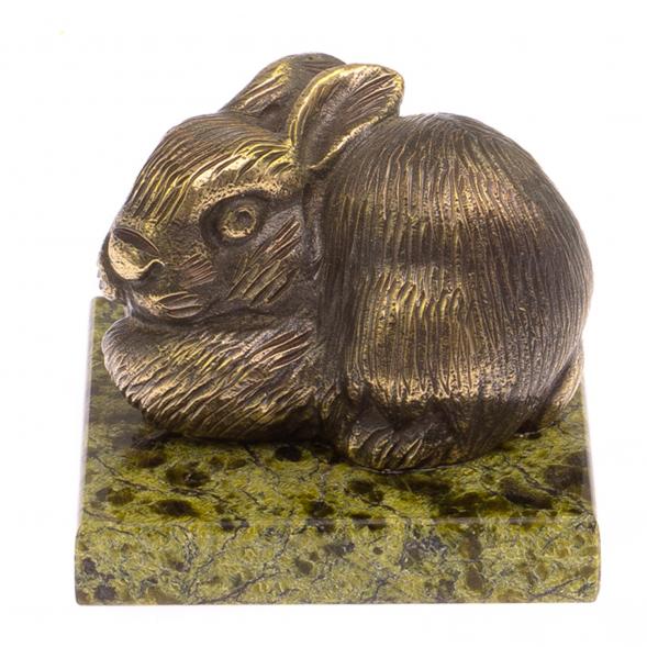 Статуэтка из бронзы на подставке из змеевика &amp;quot;Кролик&amp;quot; 116172