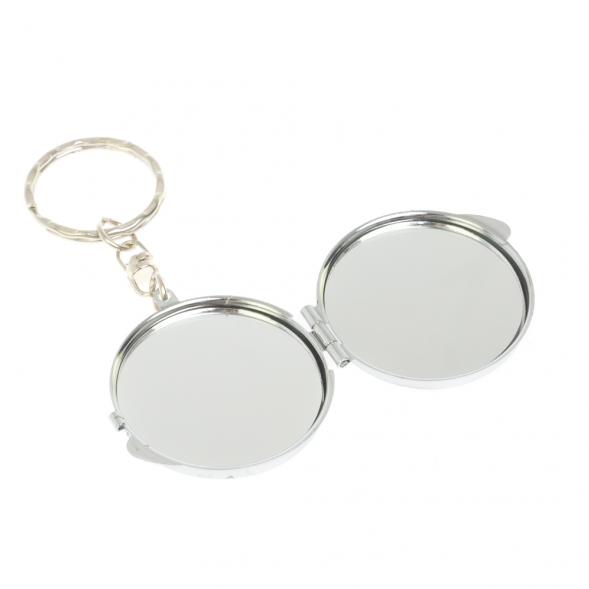 Складное зеркало брелок из соколиного глаза круглое 126977