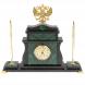 Настольные часы &amp;quot;Герб России&amp;quot; с ручками из малахита 127532