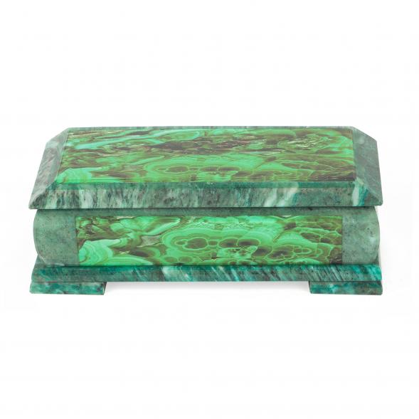 Шкатулка с иллюстрацией под малахит кд2 23х9х7,5 см 118785