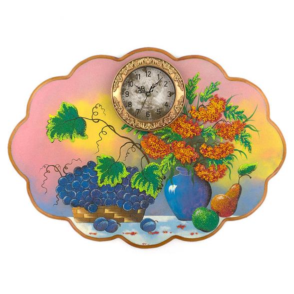 Часы с картиной &amp;quot;Натюрморт&amp;quot; 66х48 см каменная крошка 119553