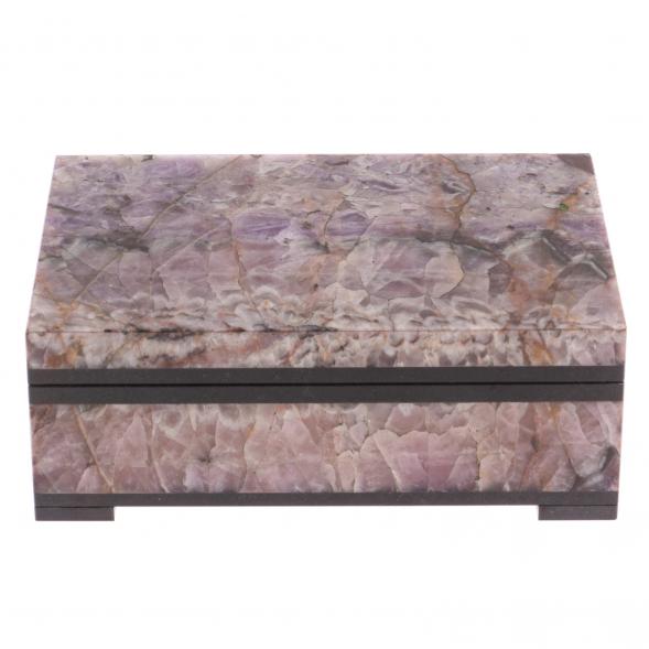 Шкатулка из камня аметист 12х8х4 см 126443