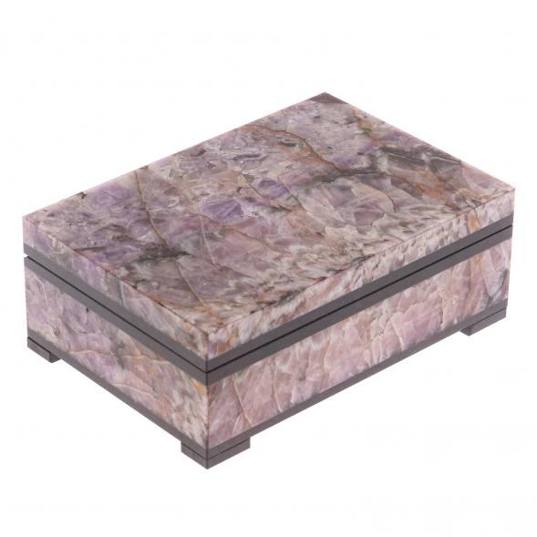 Шкатулка из камня аметист 12х8х4 см 126443