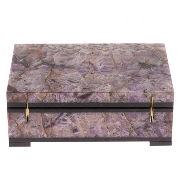 Шкатулка из камня аметист 12х8х4 см 126443