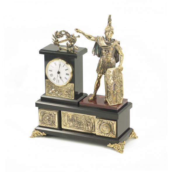 Каминные часы &amp;quot;Цезарь&amp;quot; бронза яшма долерит 118669