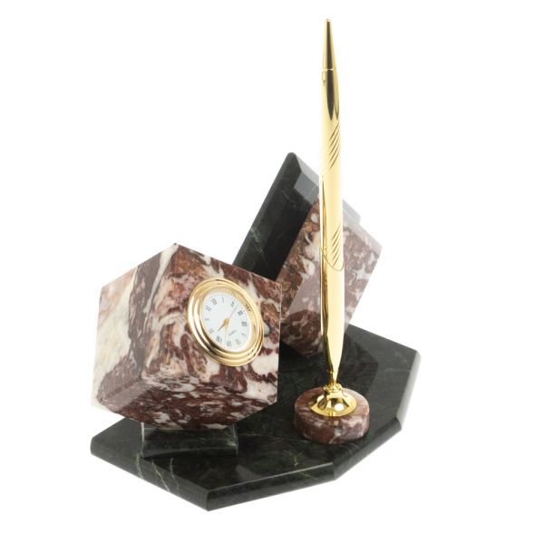 Визитница &amp;quot;Куб&amp;quot; с часами из креноида 127692