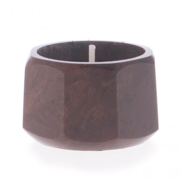 Подсвечник из обсидиана со свечей 5,5х5,5х3,5 см 122104