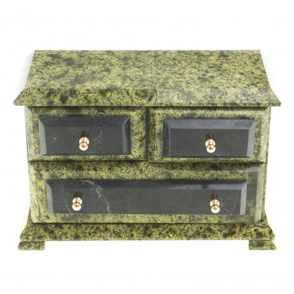 Ларец для украшений &amp;quot;Комод&amp;quot; камень змеевик 112001