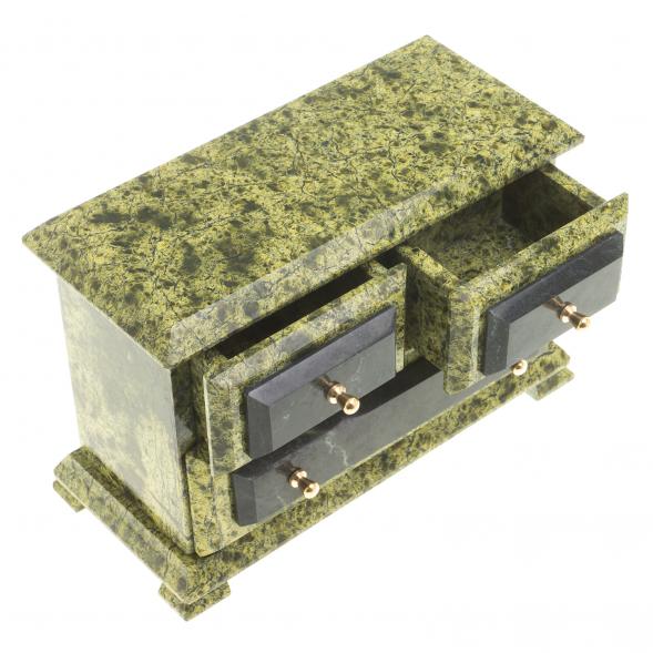 Ларец для украшений &amp;quot;Комод&amp;quot; камень змеевик 112001