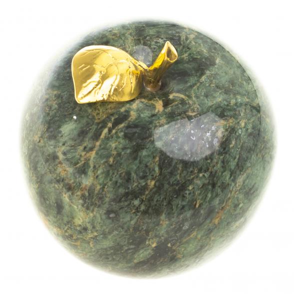 Сувенир &amp;quot;Яблоко&amp;quot; большое змеевик темно-зеленый 8,5х9,5 см 123915