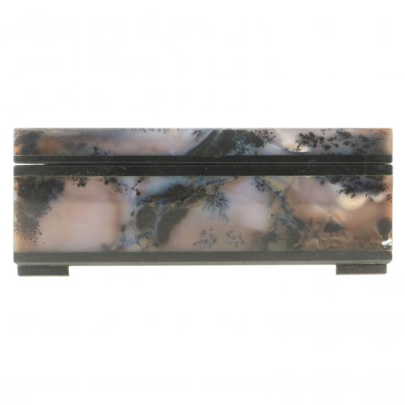 Каменная шкатулка из агата 12х8х4,8 см 123994