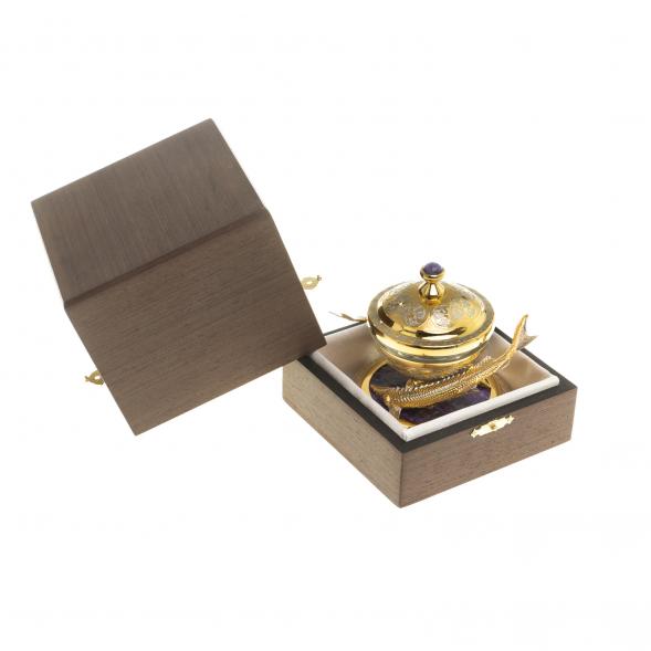 Икорница &amp;quot;Две стерлядки&amp;quot; камень чароит Златоуст 124183