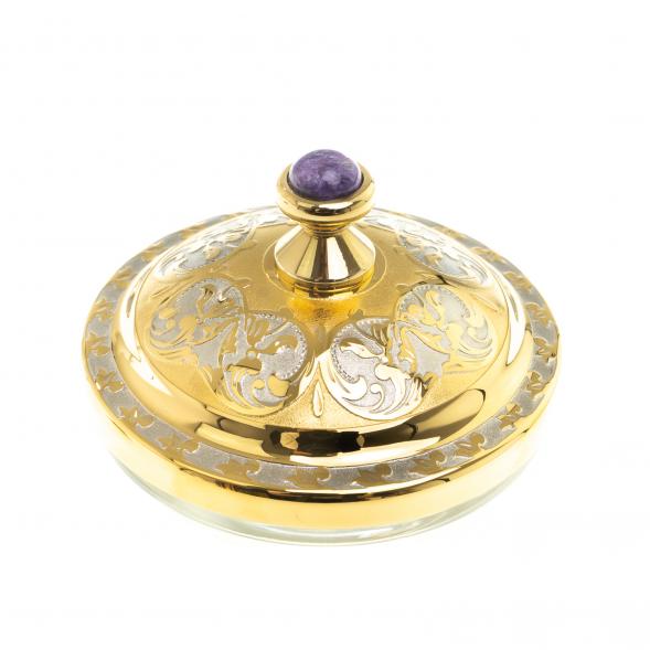 Икорница &amp;quot;Две стерлядки&amp;quot; камень чароит Златоуст 124183