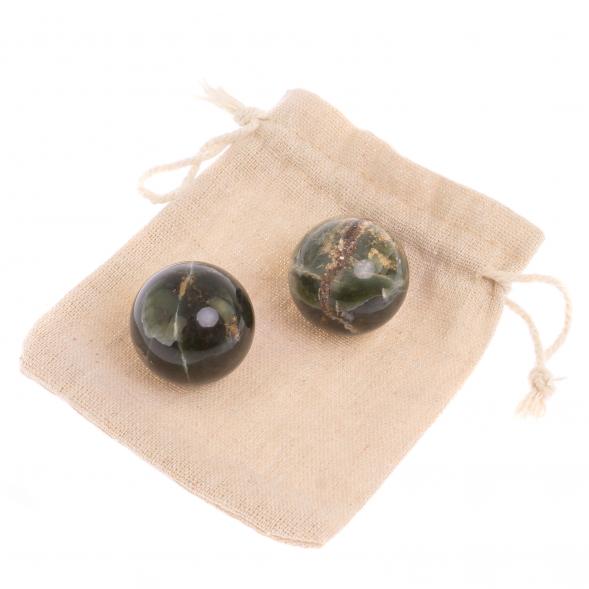 Массажные шары из офиокальцита 3 см (пара) 126212