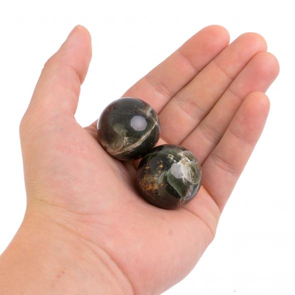 Массажные шары из офиокальцита 3 см (пара) 126212