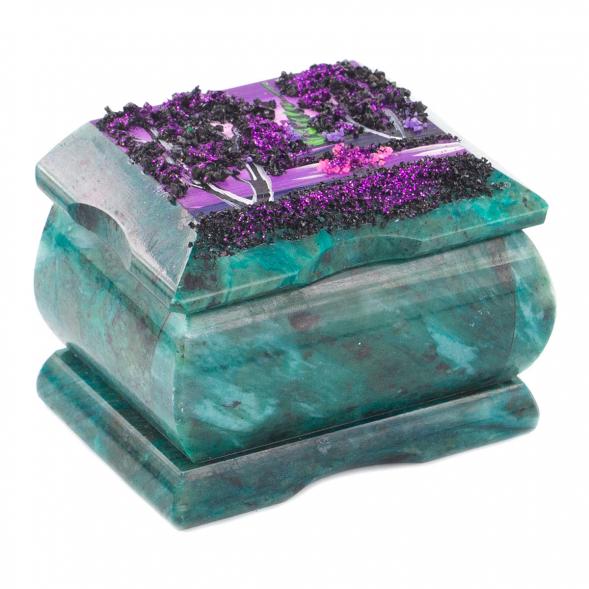 Шкатулка с росписью на крышке &amp;quot;Рассвет&amp;quot; 8х6х5,5 см 119930