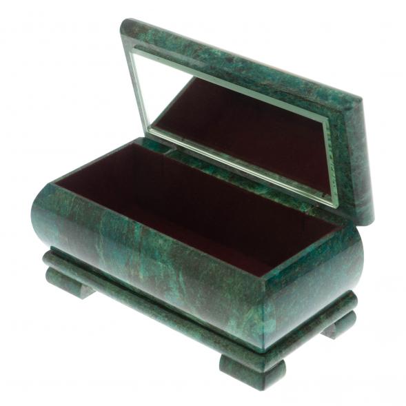 Шкатулка &amp;quot;Лебеди&amp;quot; из змеевика 16х8х7,5 см 128845