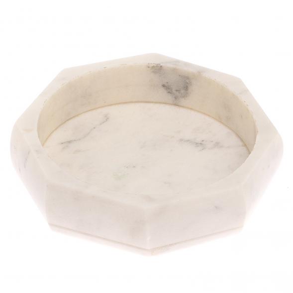 Пепельница восемь граней из белого мрамора 125464