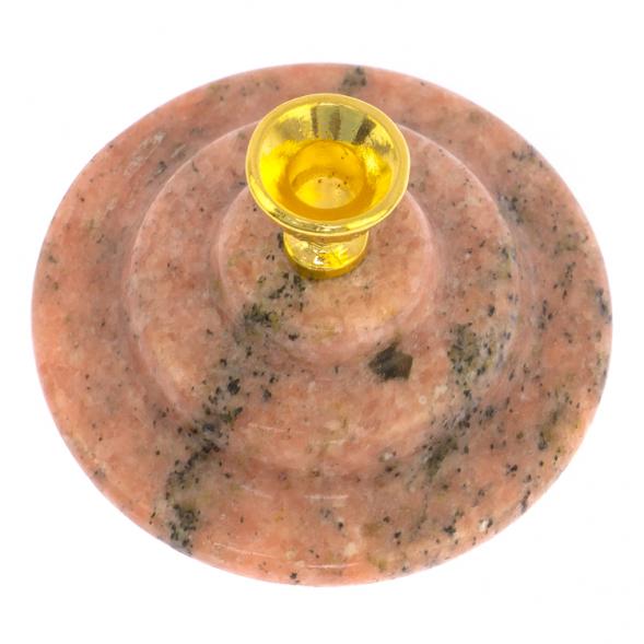 Подсвечник церковный из розового мрамора 7х4,5 см 125773