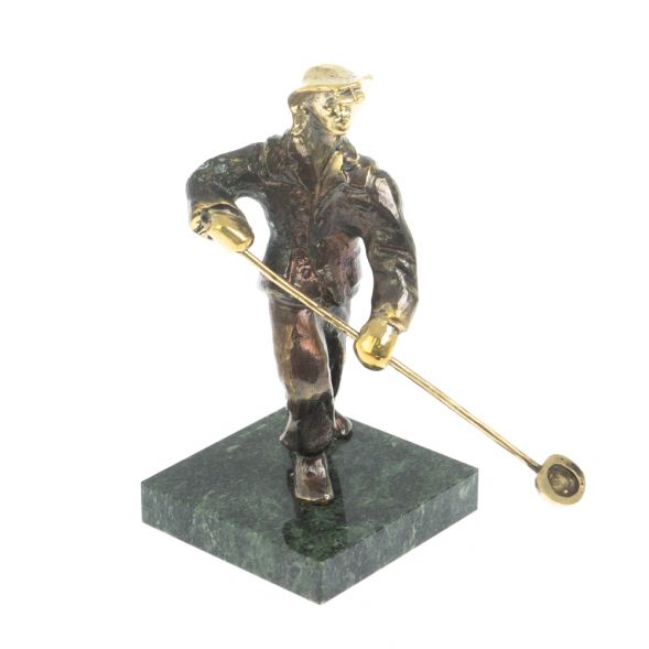 Статуэтка из бронзы &amp;quot;Сталевар&amp;quot; камень змеевик 127212