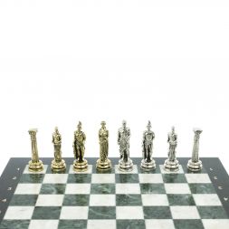 Шахматы "Олимпийские игры" доска 44х44 см из мрамора и змеевика