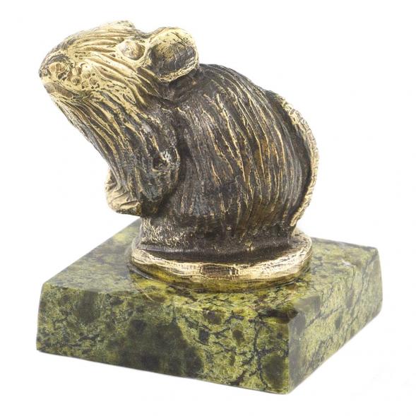 Статуэтка из бронзы и змеевика &amp;quot;Крыса на подставке&amp;quot; 120196