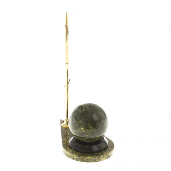 Подставка под ручку с шаром &amp;quot;Антистресс&amp;quot; камень змеевик 124332