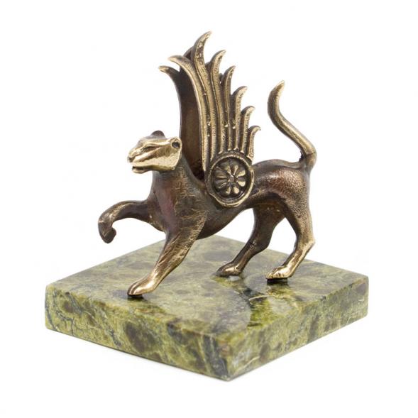 Статуэтка из бронзы &amp;quot;Ак барс&amp;quot; змеевик 116386