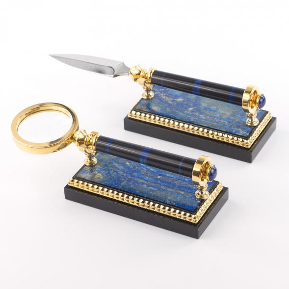 Настольный прибор &amp;quot;Конь с попоной&amp;quot; лазурит 119281