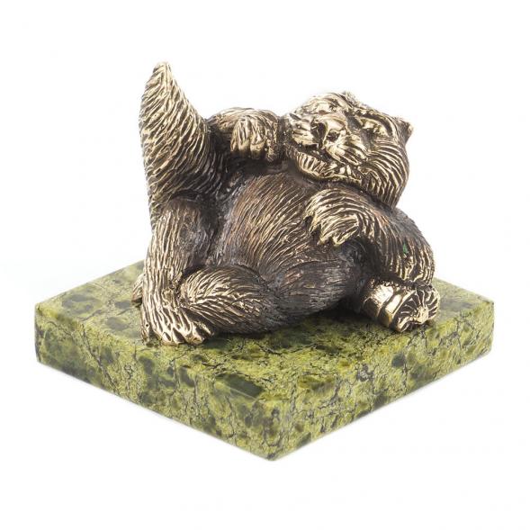 Статуэтка из бронзы и змеевика &amp;quot;Кот лежит&amp;quot; 119833