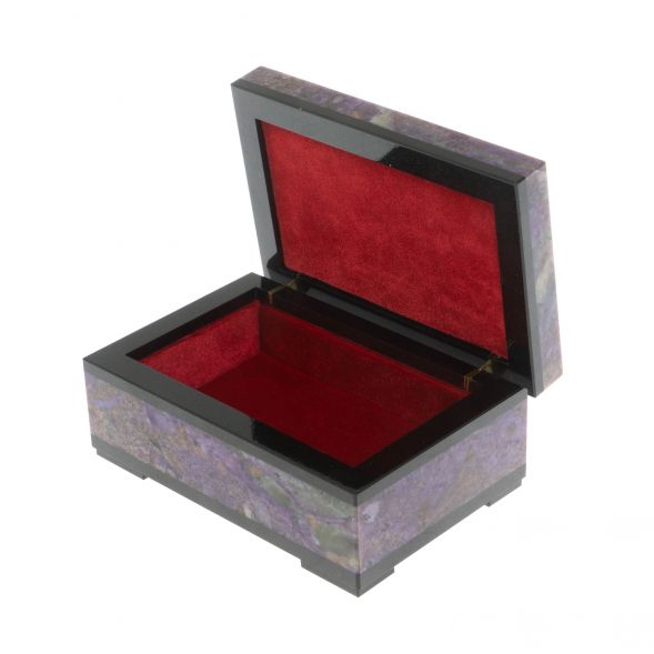 Шкатулка из чароита 11х7,5х5 см 128697