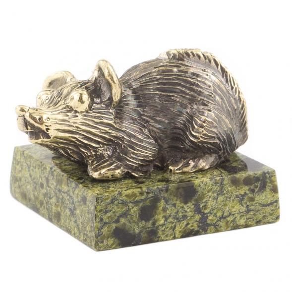 Статуэтка &amp;quot;Крыса пучеглазая&amp;quot; из бронзы и змеевика 120197