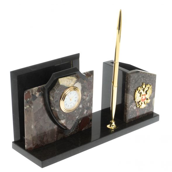 Настольная визитница &amp;quot;Щит&amp;quot; из конгломерата 128917