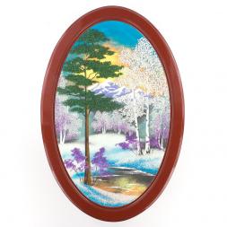 Панно овальное "Зима" 45х30 см